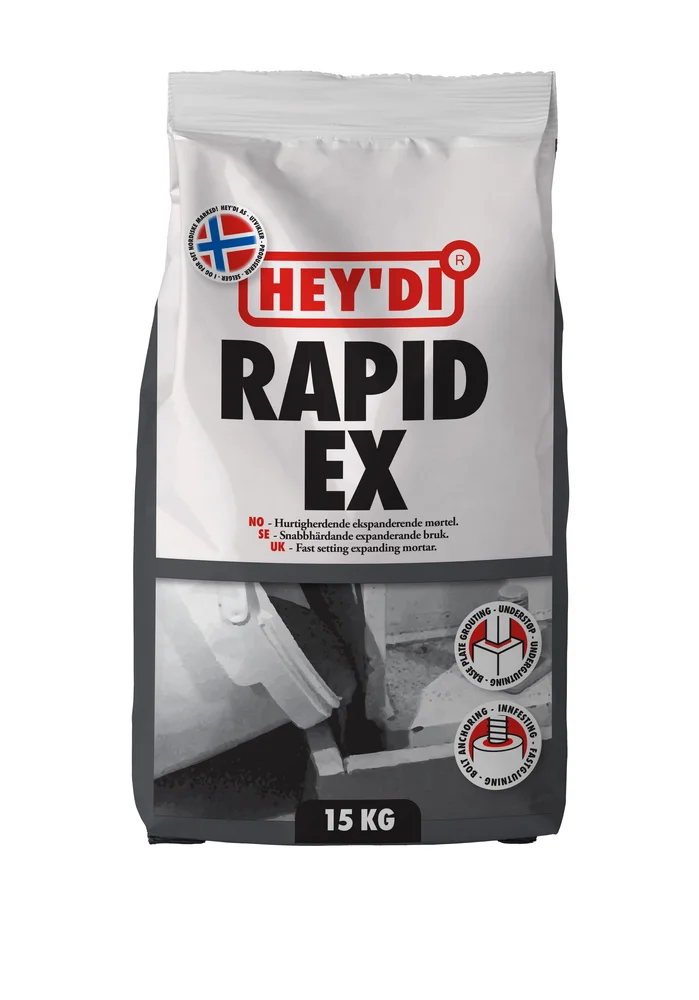 Heydi Rapid Ex15 kg ekspanderende mørtel til forankring og understøping v:6660809