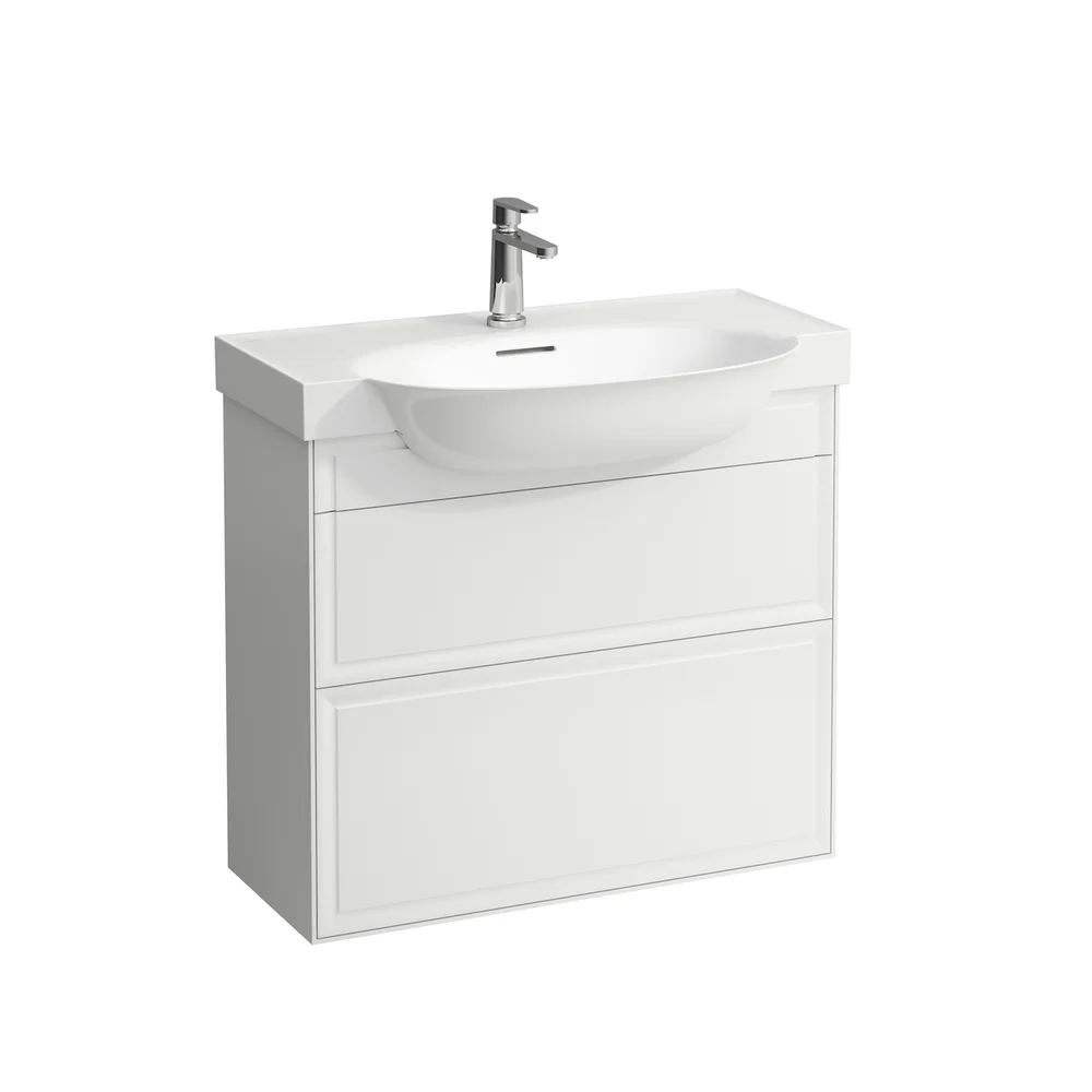 LAUFEN NEW CLASSIC SERVANTSKAP 80 CM 2 SKUFFER HVIT MATT v:6033002