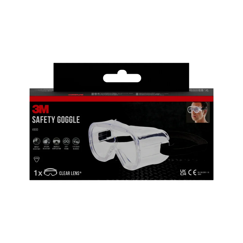 Vernebrille 4800C1 klar sprutsikker tettsittende v:6842651
