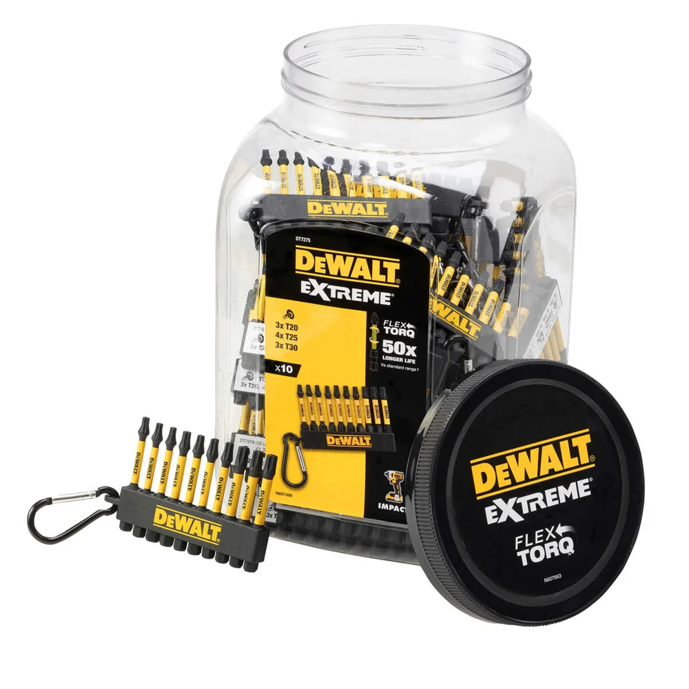 DeWalt DT7275 bitsett m/nøkkelring 10 deler v:6303720