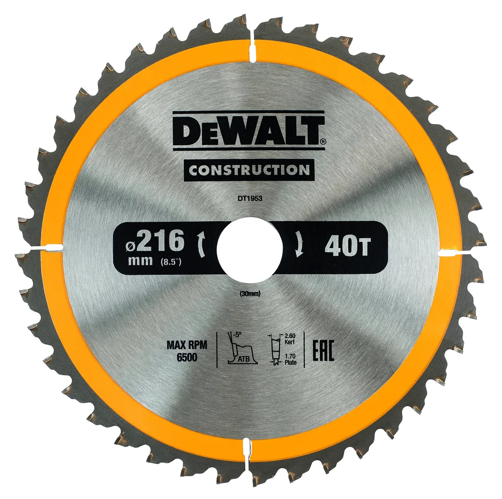 Dewalt Sagblad 216x30 med 40 tenner v:7757189