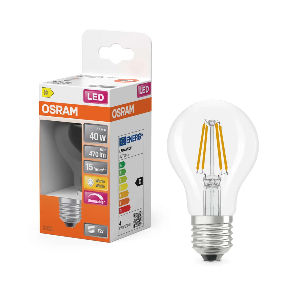 OSRAM LED Superstar Classic A 40 Filament pære v:2630847