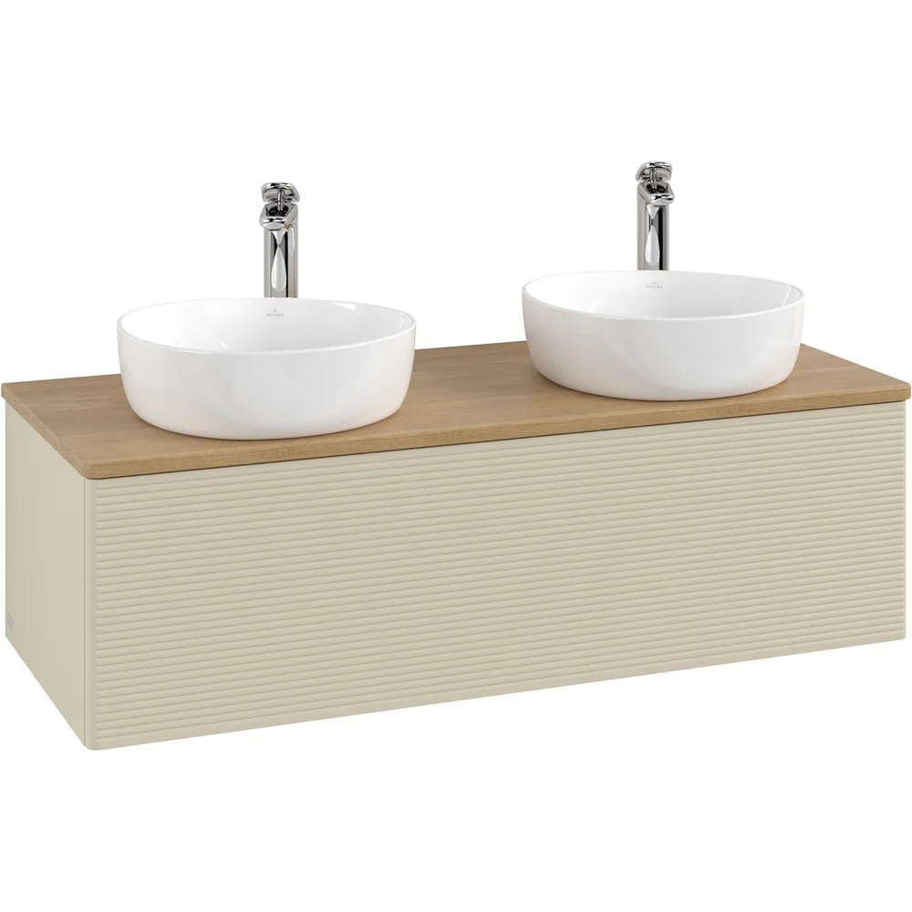 V&B ANTAO SERVANTSKAP 1 SKUFF RILLET 1200X360X500 FOR 2 SERV. M/KRANHULL M/LYS SILKEGRÅ/EIK v:7609522