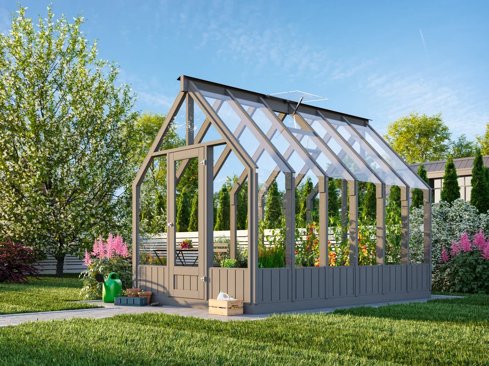 Veksthus Emilia 8,2 m2 antrasitt RAL 7012 v:5866488 Veksthus Emilia 8,2 m2 antrasitt RAL 7012 v:5866488
