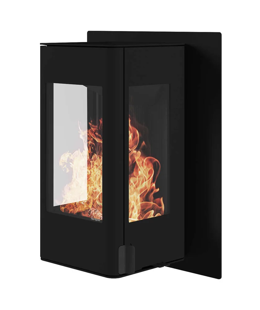 Nordpeis YoU Wall m/brannmursplate mørk Thermotte peisovn v:9082972