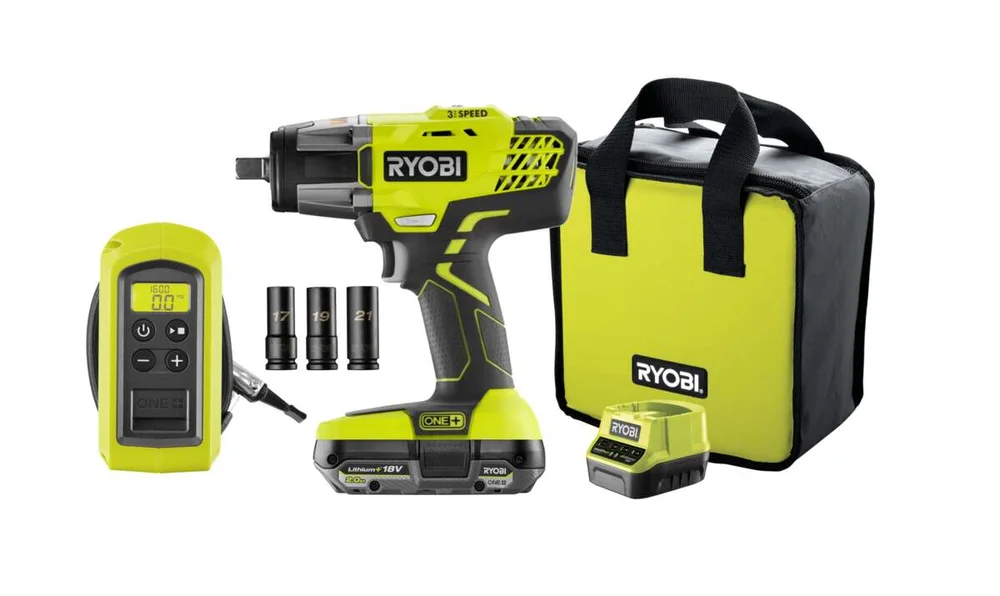 Ryobi One+ R18IWPI-1C20S verktøysett dekkskifte m/batteri v:4891390