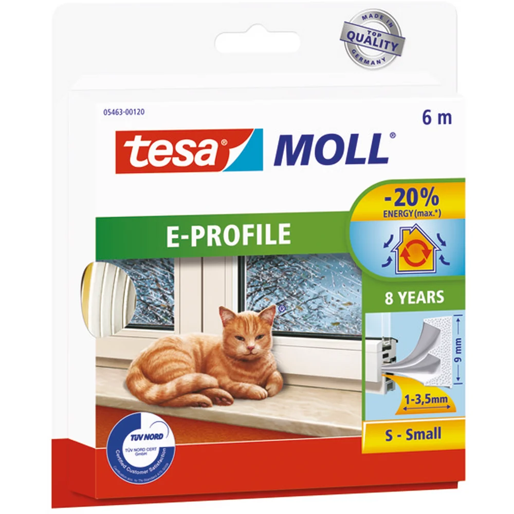 TESA TETNINGSLIST E-PROFIL 2-3,5MM 6M HVIT v:8177024