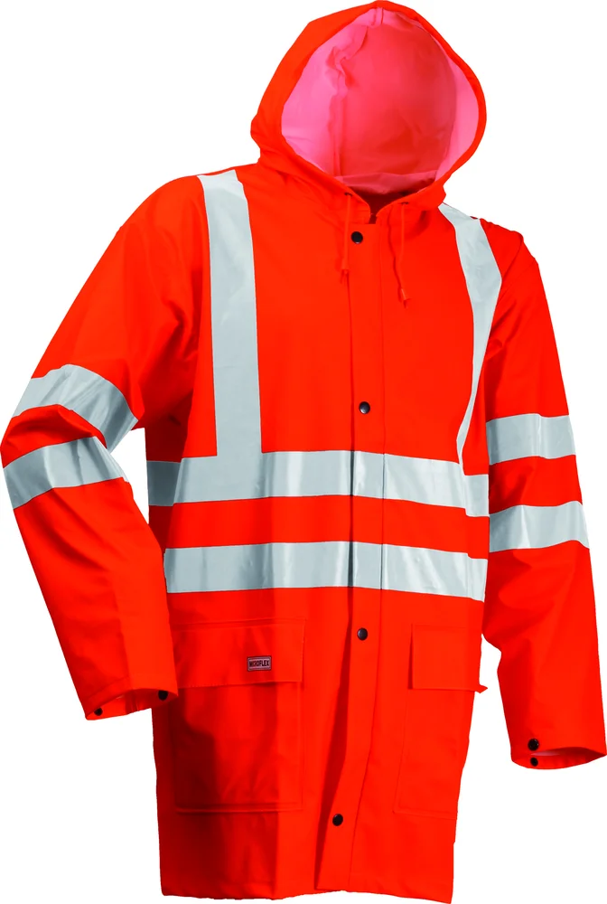 Regnjakke orange s pol/pu/pvc 350g brandhæmmende vind og vandtæt v:5908233