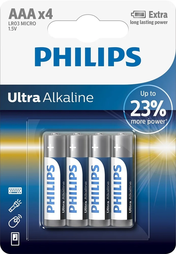 PHILIPS BATTERI AAA/LR03 4-P ULTRA v:5815641 PHILIPS BATTERI AAA/LR03 4-P ULTRA v:5815641