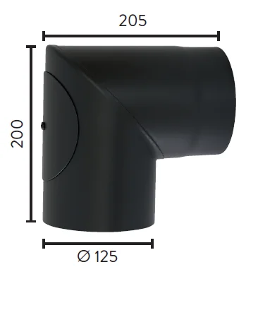 RØYKRØR Ø125 90GR M/LUKE BP v:5672832