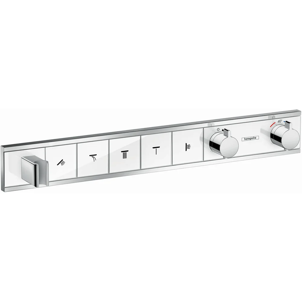 HANSGROHE RAINSELECT DUSJTERMOSTAT TIL INNBYGGING 5 UTTAK HVIT/KROM v:8087396