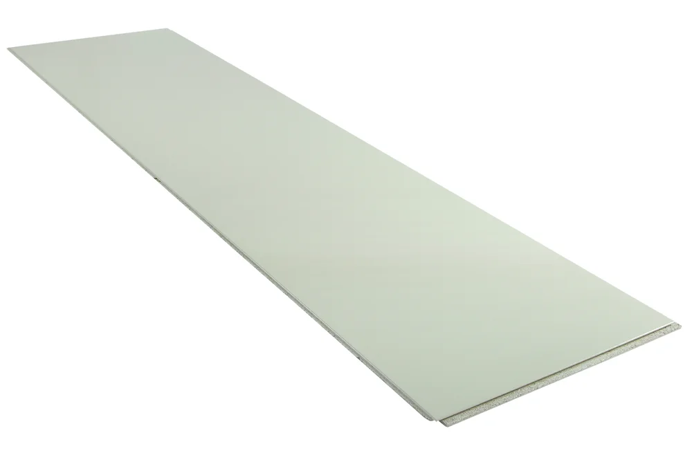 Sponplate himling 12x620x2420 mm våtrom not og fjær, fas 4 sider antikkhvit fuktbestandig v:9954561