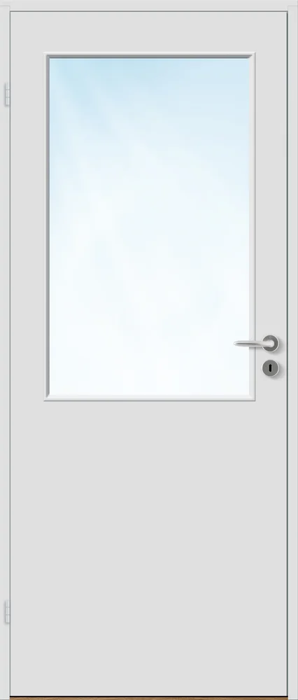 Innerdør 100x200 Sletten halvglass hvit v:2481595