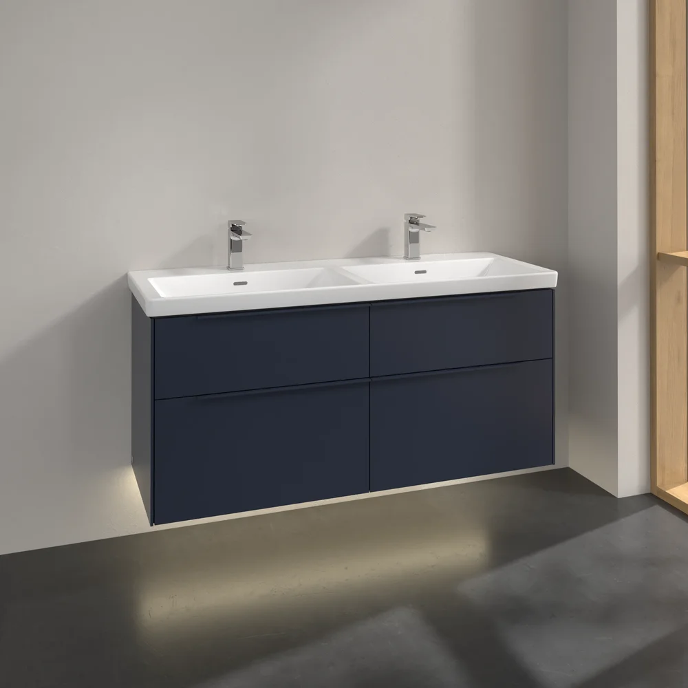 V&B SUBWAY 3.0 SERVANTSKAP 127X57 F/DOBBEL SERVANT MARINE BLUE M/LYS HÅNDTAK I MØBELETS FARGE v:7584939