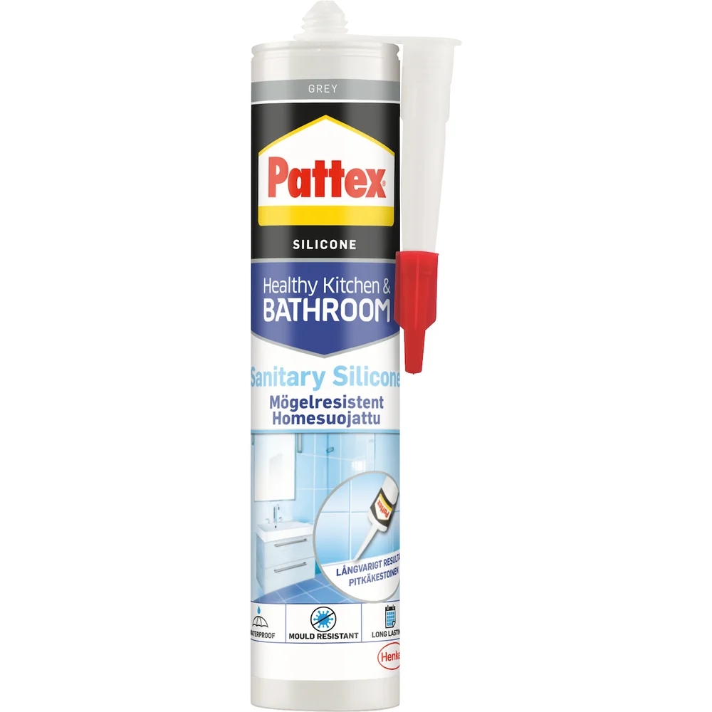 PATTEX SILIKONFUGE SANITET GRÅ 280ML v:7862336 PATTEX SILIKONFUGE SANITET GRÅ 280ML v:7862336