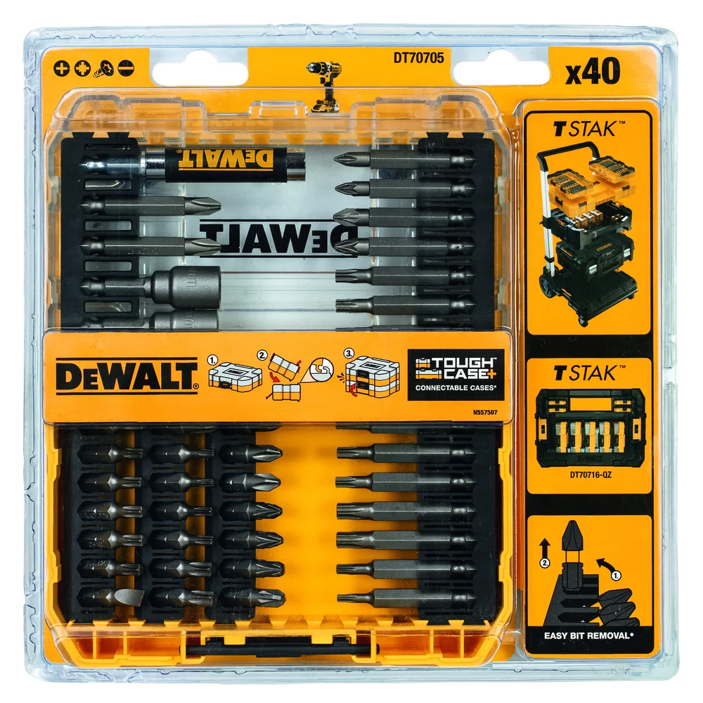 Dewalt Bitsett i 40 deler, DT70705 v:9745499