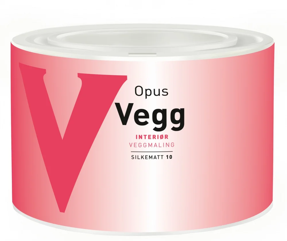 OPUS Vegg silkematt veggmaling hvit base 0,45 l interiørmaling v:5696924