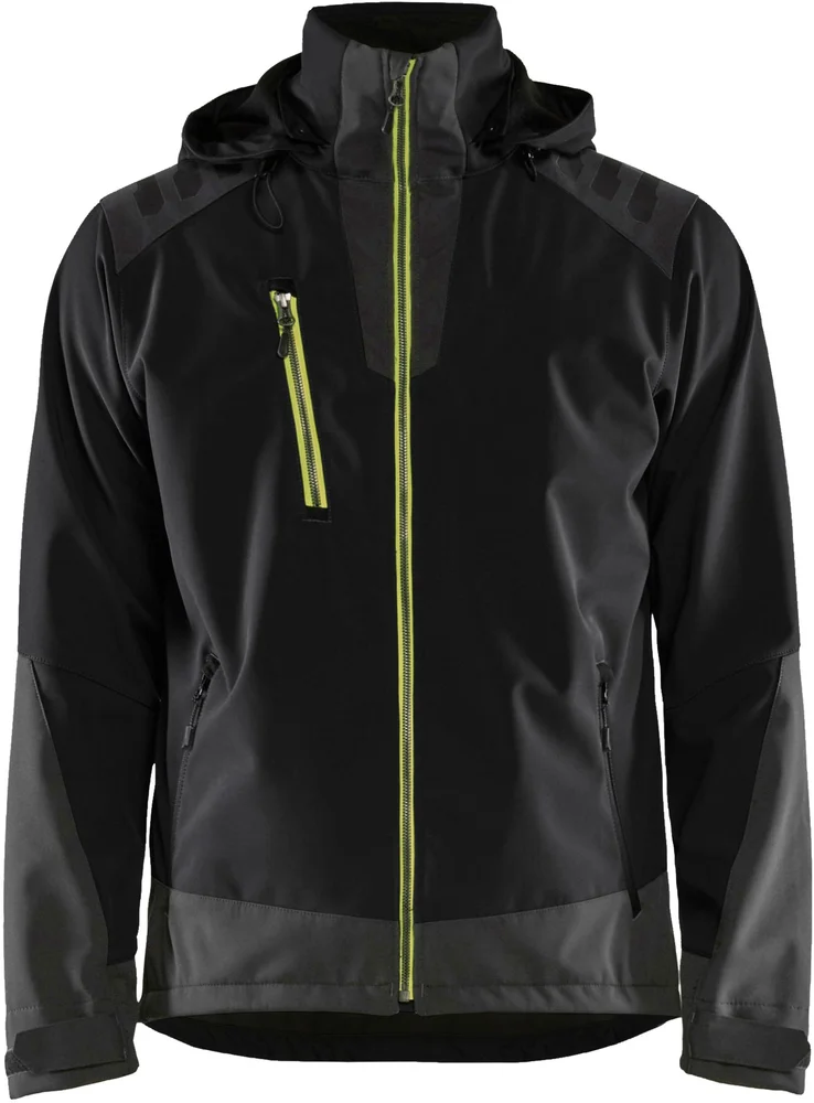 SOFTSHELLJAKKE 4749 SVART/GUL v:4487979 SOFTSHELLJAKKE 4749 SVART/GUL v:4487979