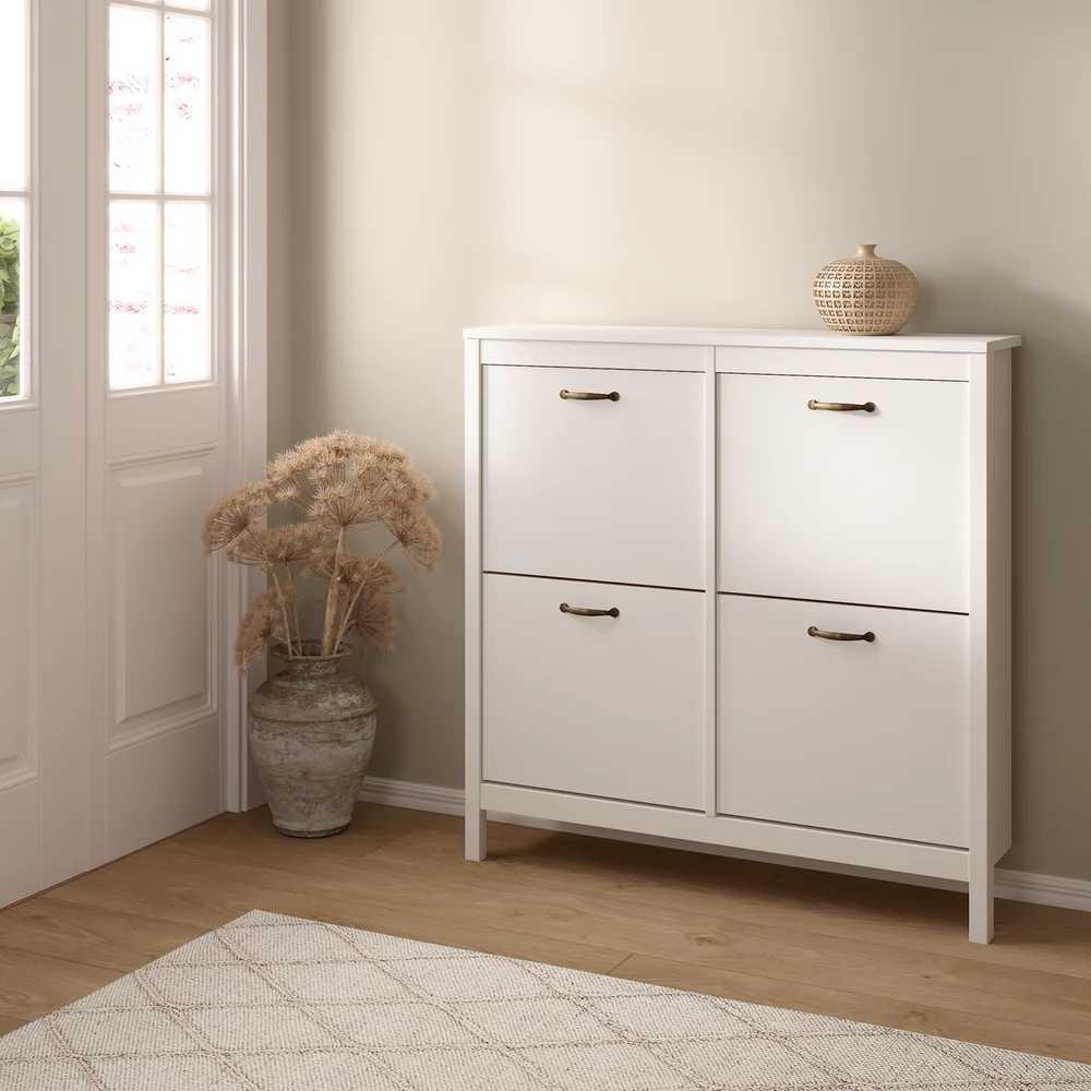 LIND LEONA SKOSKAP HVIT 4 DØRER 103X25X103 v:6172636