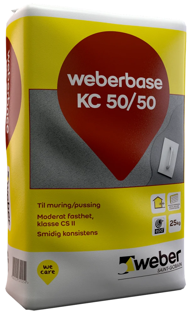 Mørtel til muring/pussing KC 50/50 25 kg plastsekk v:5312579 Mørtel til muring/pussing KC 50/50 25 kg plastsekk v:5312579