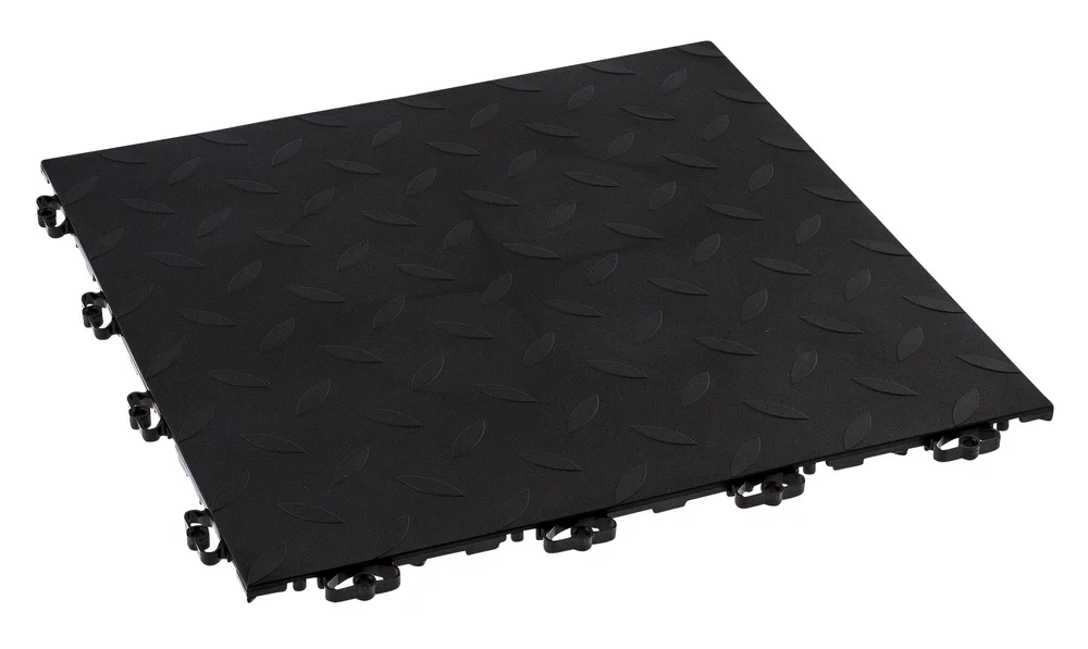 PELA Garasjegulv Riflet, svart, 38×38 cm, 2 m² v:6252310