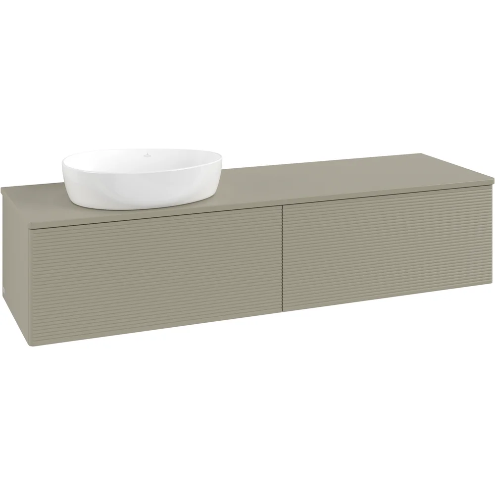 V&B ANTAO SERVANTSKAP 2 SKUFFER RILLET 1600X360X500 VENSTRE U/KRANHULL STENGRÅ v:9572918